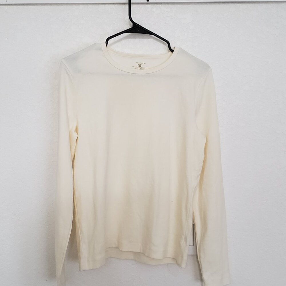 Jones New York Long Sleeved Cream/ Off-white Tee